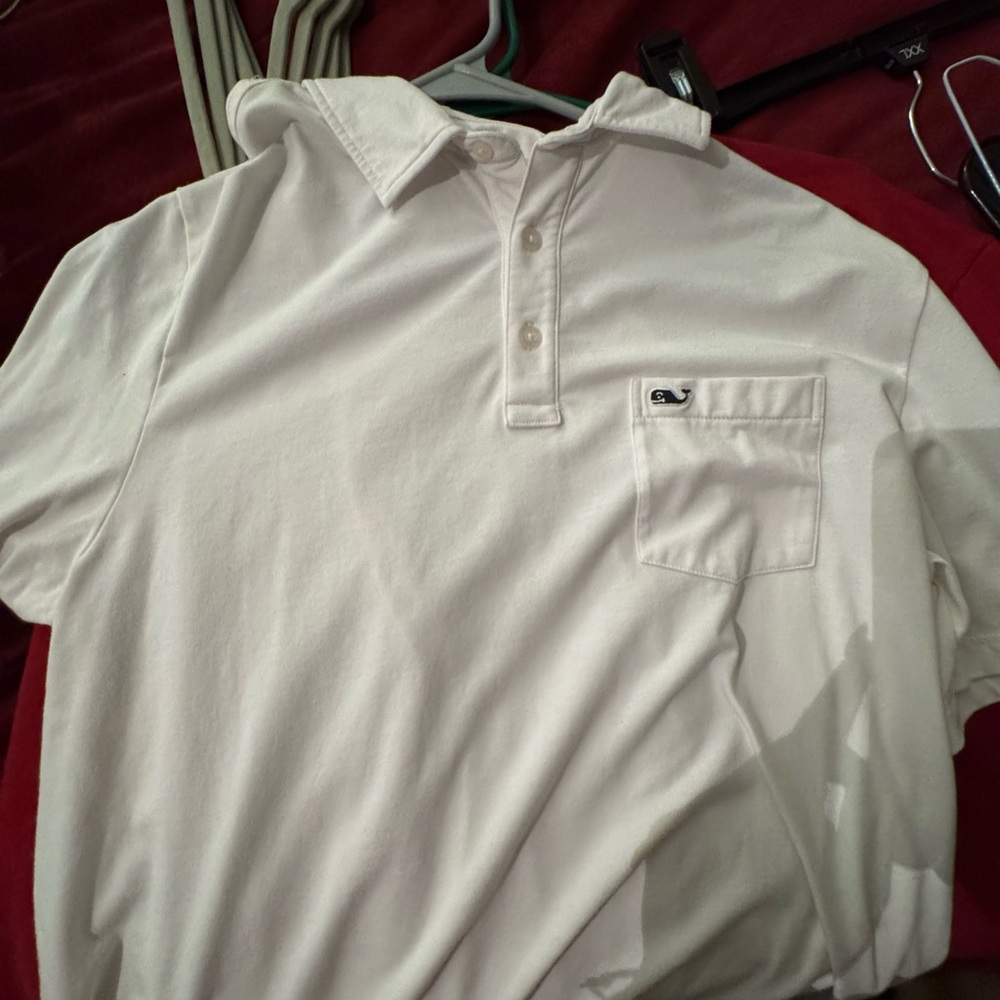 Vineyard Vines White Polo Shirt Casual Cotton Blend